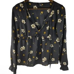 Timing Black Floral Blouse